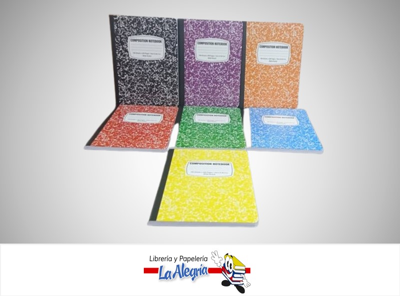 LIBRETA COSIDA 1 LINEA 100 HOJAS REF MARB-02 COLORES SURTIDOS S/M
