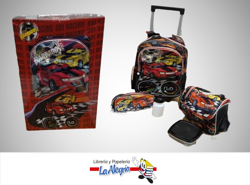 MORRAL/CARTUCHERA/LONCHERA NIÑO CON RUEDAS 4X4 BARBADOS 43.18 CM MARCA STARMATE