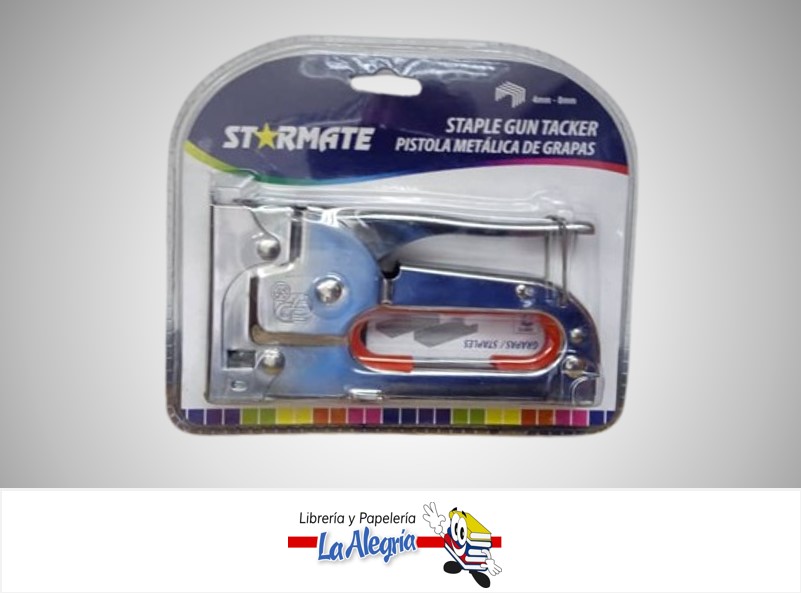 PISTOLA METALICA DE GRAPAS 4MM-8MM STR-2129 MARCA STARMATE