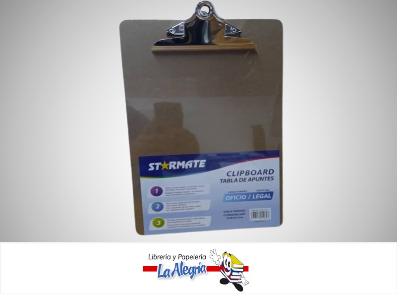 TABLA DE CHEQUEO CARTON PIEDRA OFICIO 22.8X35.5 CM STR-2176 MARCA STARMATE