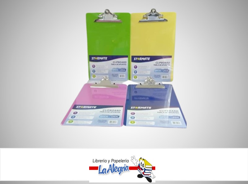 TABLA DE CHEQUEO ACRILICA OFICIO 22.8X35.5 CM STR-2178 MARCA STARMATE