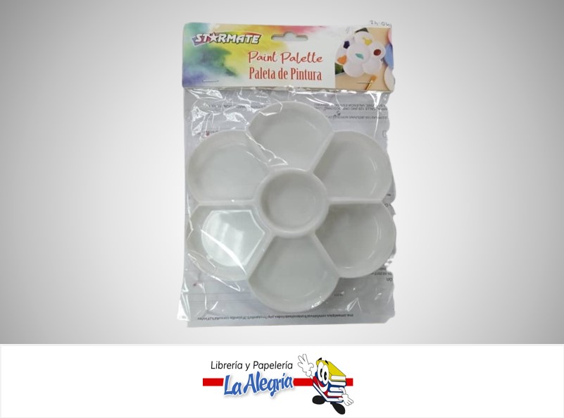 PALETA PLASTICA FLOR  PARA 7 COLORES MARCA STARMATE