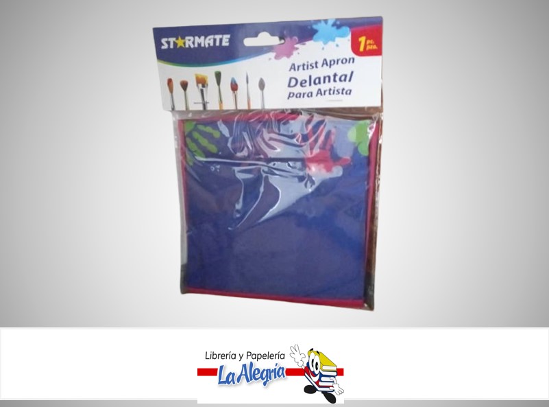 DELANTAL ESCOLAR ARTISTICO CON BOLSILLOS PARA NIÑOS STR-2409 MARCA STARMATE