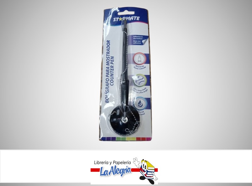 BOLIGRAFO CON CADENA ADHESIVA PARA MOSTRADOR STR-4101 MARCA STARMATE