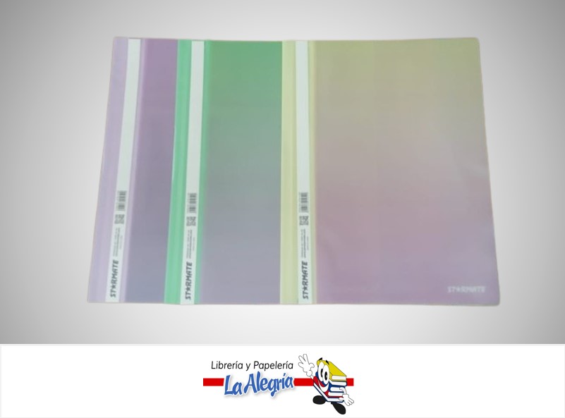 CARPETA PLASTICA 23X28.5CM PAQ3 3 UND STR-4168 MARCA STARMATE