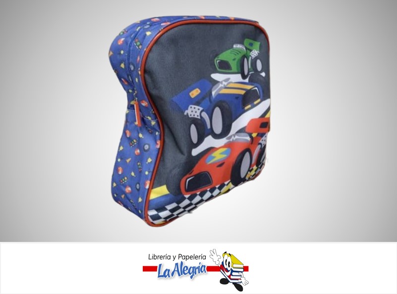 MORRAL ESCOLAR AUTOS CARRERAS 30 CM STR-7096 MARCA STARMATE