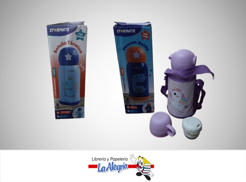 BOTELLA DE METAL TERMICA INFANTIL 500ML SV-KD759AN MARCA STARMATE