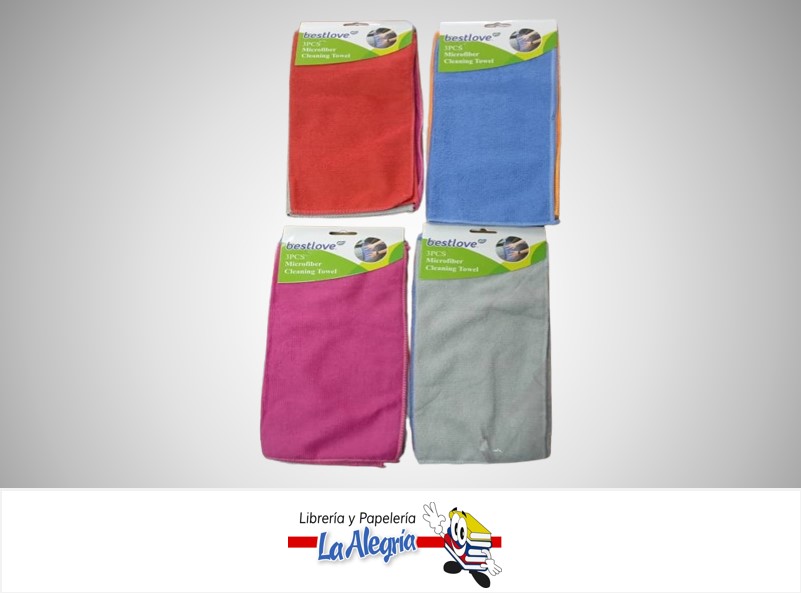 PAÑO DE MICROFIBRAS 30X30CM PAQ 3 PZA MARCA STARMATE