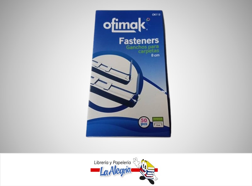 GANCHO PARA CARPETA METAL 8 CM CAJA 50 PZ  OK115 MARCA OFIMAK