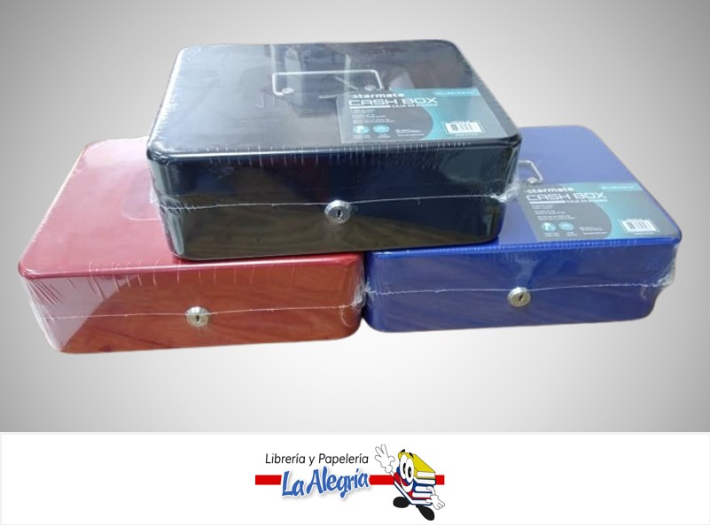 CAJA EFECTIVO CON LLAVE 25X20X8.8CM COLORES VARIADOS 190102-10 MARCA STARMATE