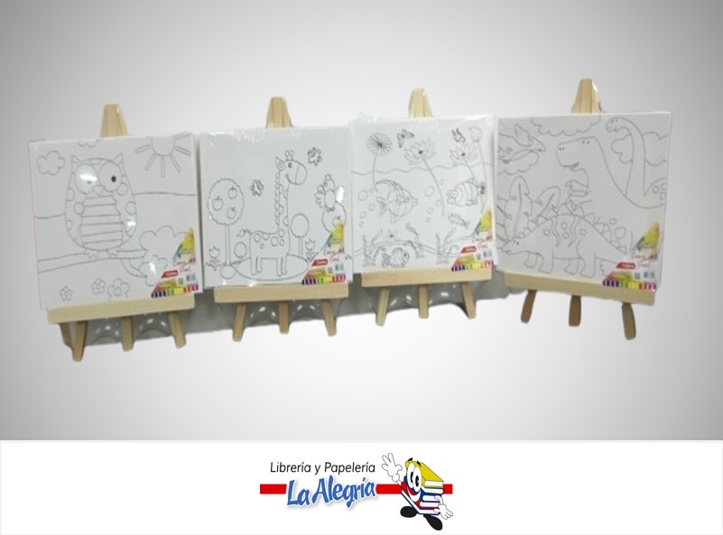 LIENZO CON DIBUJO ARTISTICO CONTIENE CABALLETE 20X20 CM 83581 MARCA STARMATE