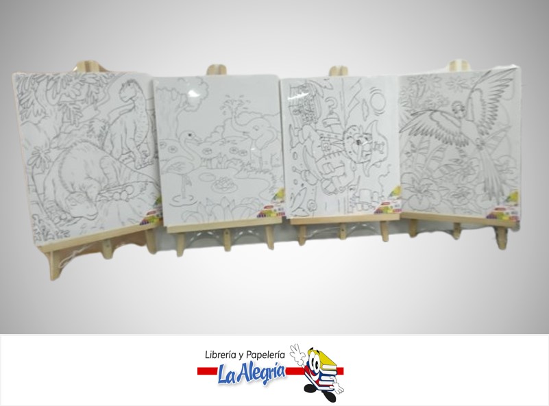 LIENZO CON DIBUJO ARTISTICO CONTIENE CABALLETE 25X30 CM 83582 MARCA STARMATE