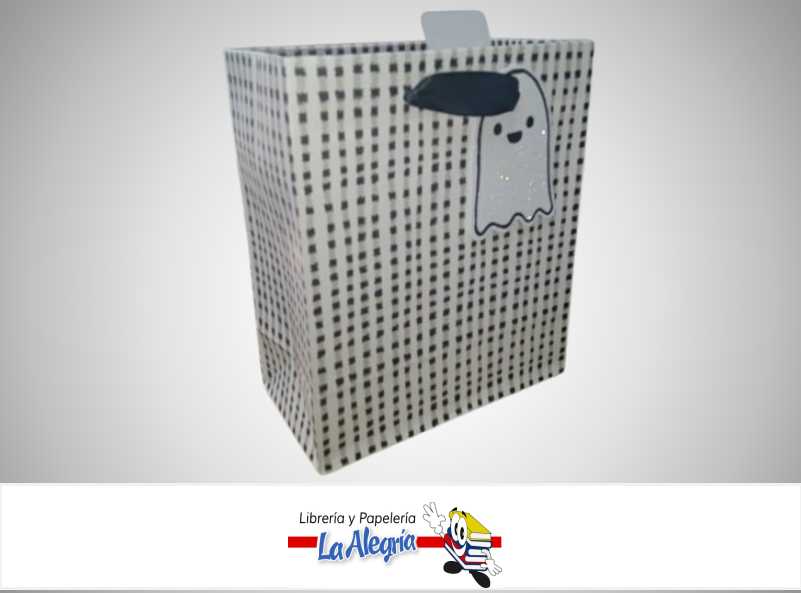 BOLSA DE REGALO FANTASMITA 17X14X7.5 CM NEGRA/BLANCO  UND MARCA HALLMARK