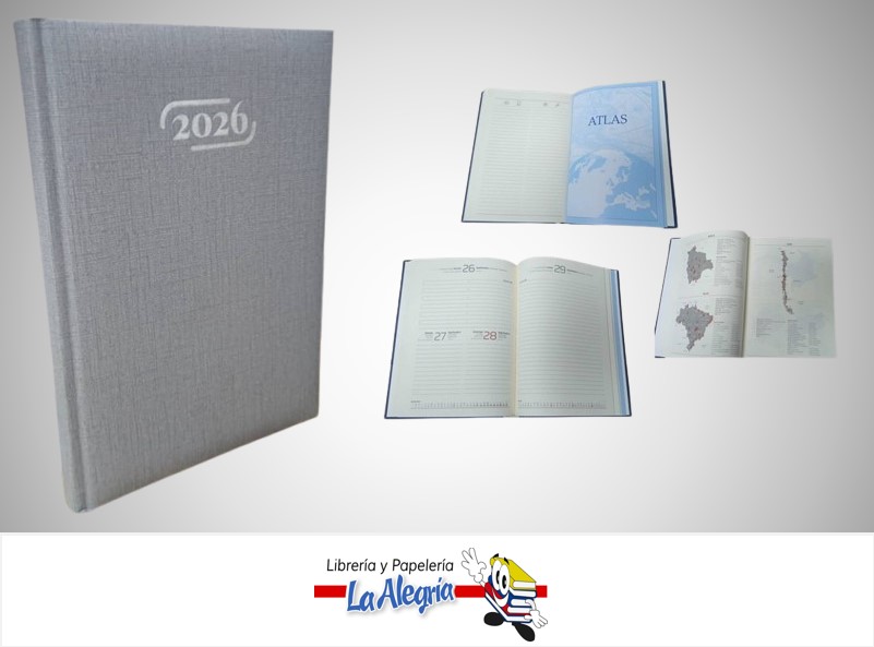 AGENDA 2026 DIARIA APRICA PLATA D28 MARCA ARTESCO