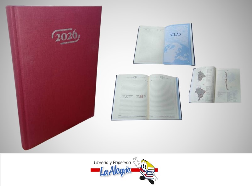 AGENDA 2026 DIARIA APRICA VINOTINTO D24 MARCA ARTESCO