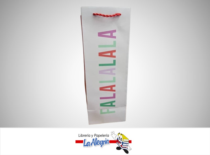 BOLSA DE REGALO BOTELLA NAVIDAD 33X10X10 CM FALALALALA MARCA HALLMARK