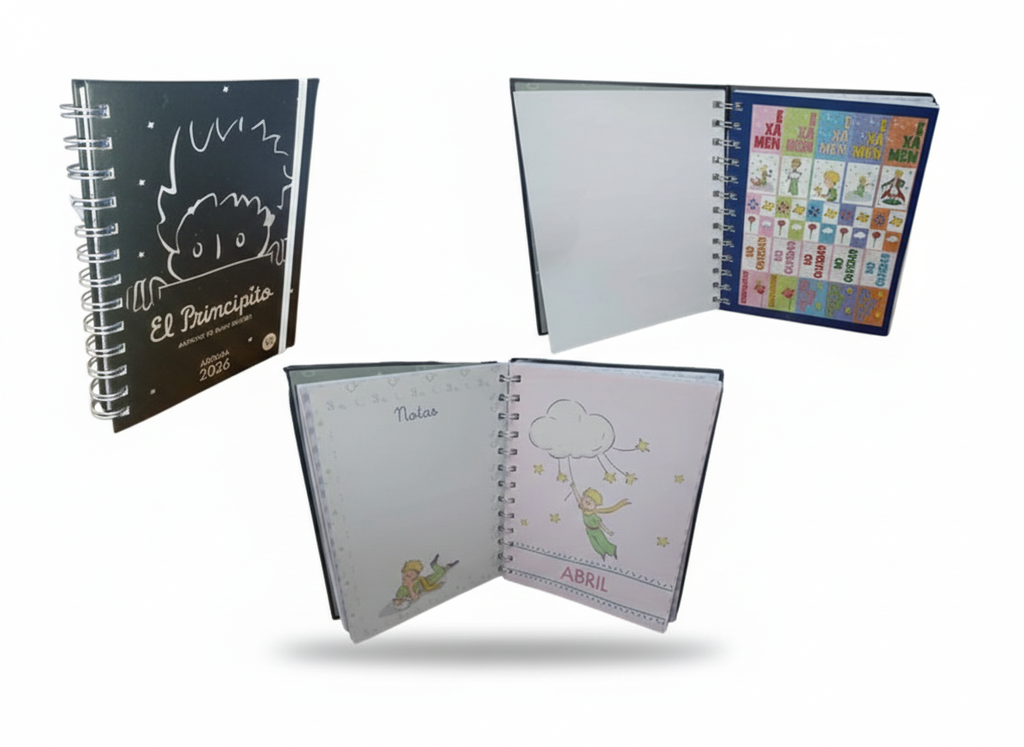 AGENDA PRINCIPITO 2026 13.5X17.5CM NEGRA CON STICKERS MARCA VR EDITORAS