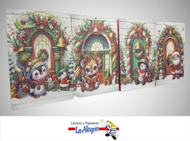 BOLSA DE REGALO NAVIDAD 40X30X10CM MOD CVC-EST-2511L MARCA S/M