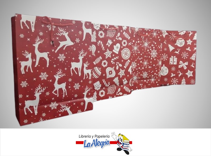 BOLSA DE REGALO NAVIDAD 32X26X12CM MOD CVC-EST-2501M MARCA S/M