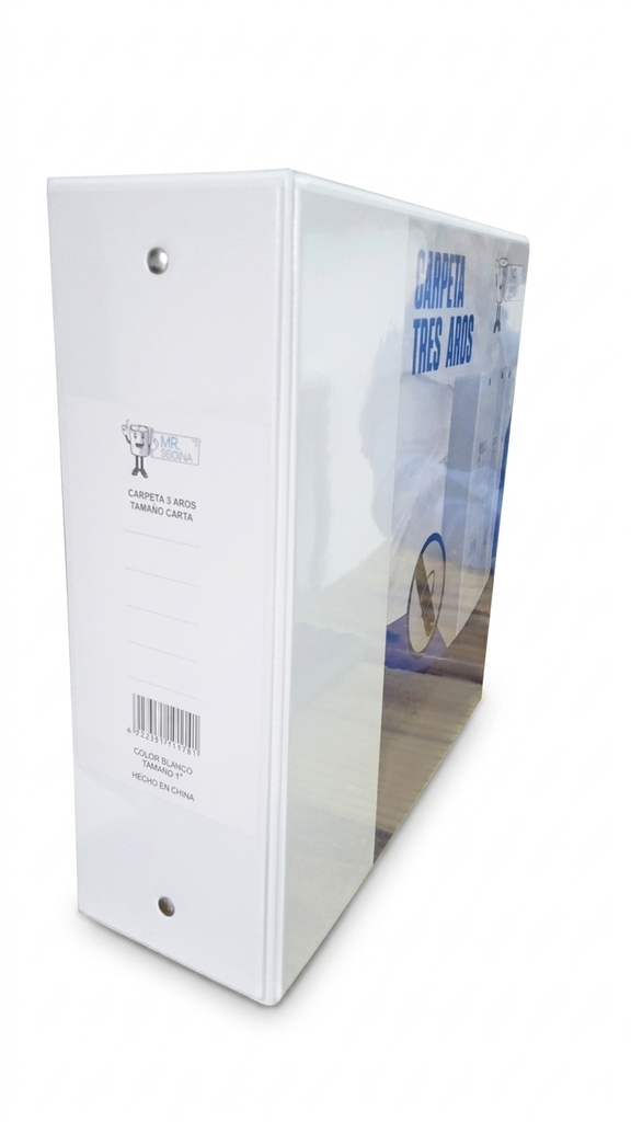 CARPETA 3 AROS 3" CARTA BLANCA UND MARCA MR. BOBINA