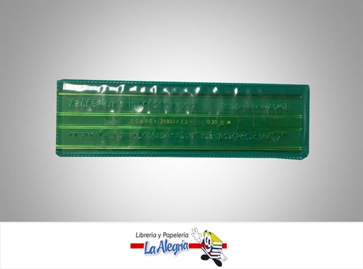 [2590135] NORMOGRAFO ACRILICO LETRAS 0,35MM VERDE MARCA LOGAREX