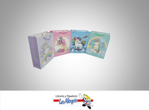 [6956612600135] BOLSA REGALO FASHION UNICORNIO 30X40X12CM MARCA S/M