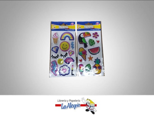 [7450009591307] STICKER VARIADOS DE ALTOS RELIEVE PAQUETE MARCA MERLETTO