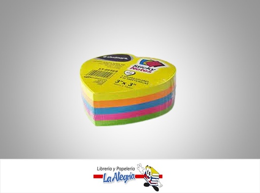 [7453015151046] NOTAS AUTOADHESIVA CORAZON 250 HOJAS 70x70mm 4 COLORES MARCA STUDMARK