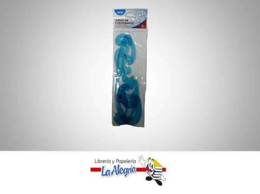 [7453038486187] PLANTILLA DE CURVAS AZUL 3 PZAS CUR3 MARCA POINTER   