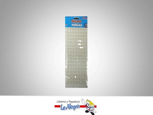 [7591213025025] GEMAS ADHESIVAS PERLAS 10 MM BLANCAS MARCA SYSABE