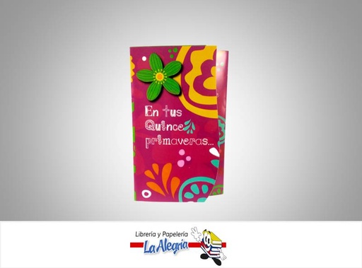 [8355140001267] TARJETA DE REGALO 17,5X32 15 AÑOS MARCA S/M