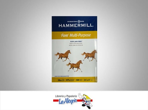 [010199003263] RESMA PAPEL 500 HOJAS BASE 20 CARTA MARCA HAMMERMIL