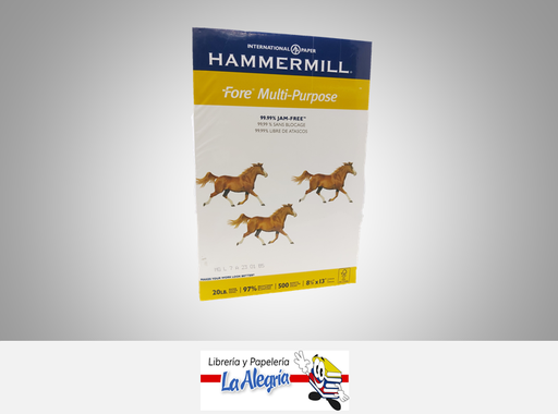 [010199103901] RESMA PAPEL 500 HOJAS BASE 20 OFICIO MARCA HAMMERMIL