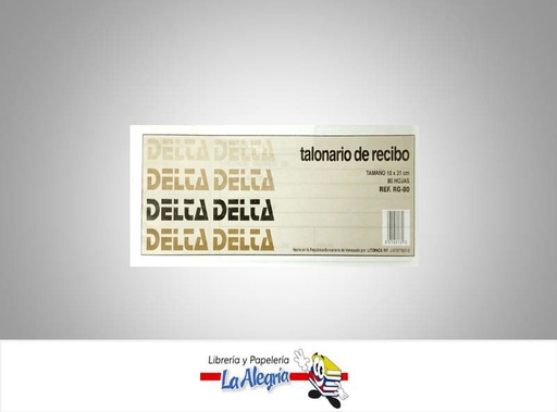 [010212] TALONARIO DE RECIBO GRAND80 H RG8 10X31M MARCA DELTA   