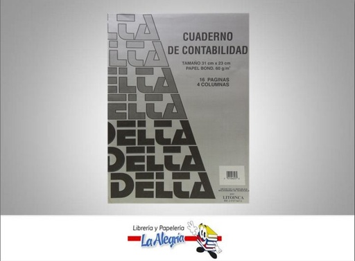 [010405] CUADERNO DE CONTABILIDAD 4 COL 16H MARCA DELTA   