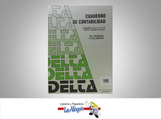[010406] CUADERNO DE CONTABILIDAD 4 COL 80 PAG MARCA DELTA   