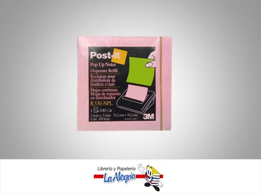 [021200702648] NOTA 73X73MMR330-NPL 100H ROSADA UND MARCA POST-IT   