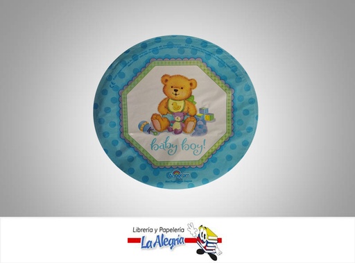 [026635142472] GLOBO FOIL 10 BABY BOY OSITO AZUL UND MARCA ANAGRAM   