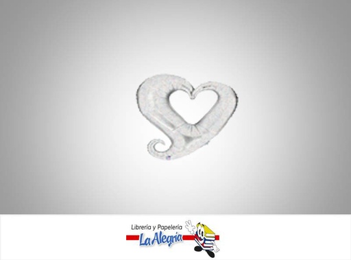 [030625851268] GLOBO FOIL 37 CORAZON PLATEADO MARCA BETALLIC   