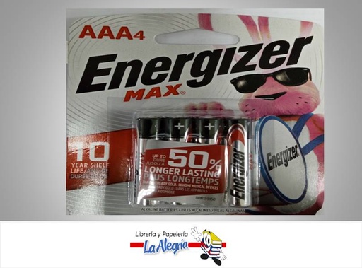 [039800099099] PILA AAA ALCALINA ENERGIZER BLISTER 4 UN MARCA ENERGIZER   