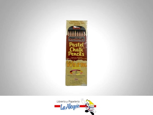[044974460088] LAPIZ PASTEL SECO 8 COLOR CALIDO MARCA GENERALS   