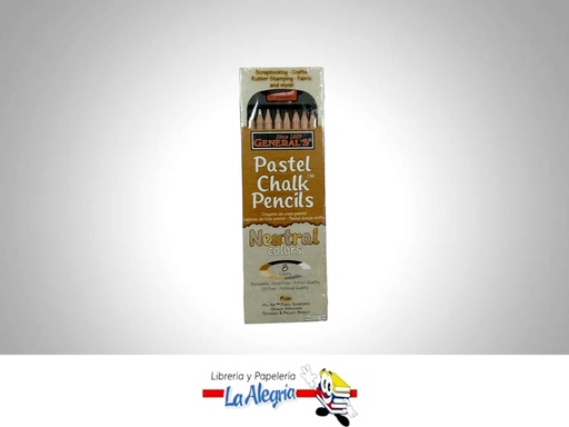 [044974480086] LAPIZ PASTEL SECO 8 COLOR NEUTROS MARCA GENERALS   