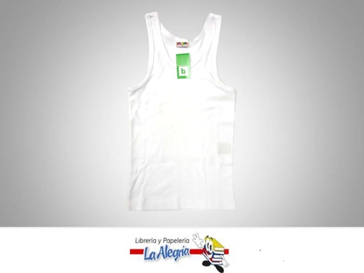 [05520901218] FRANELILLA ESCOLAR T/18 BLANCA UNIDAD MARCA BAMBINO   