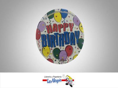 [07834] GLOBO FOIL 10 HAPPY BIRTHDAY UND MARCA ANAGRAM   