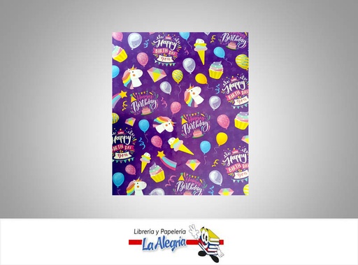 [1493354] PAPEL DE REGALO 48X68 CM UNICORNIO UND MARCA PRIMAVERA   