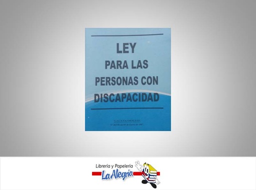 [15740] LEY PARA LAS PERSONAS CON DISCAPACIDAD  TEMATICA LEYES AUTOR G.O.N 38.598 EDITORIAL DISTRIBUIDORA ML