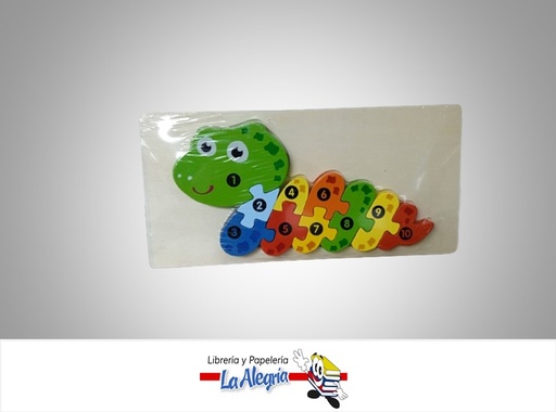 [1R055] ROMPECABEZA MADERA SERPIENTE 10.2X21.3CM MARCA S/M