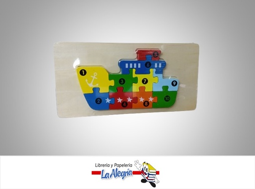 [1R058] ROMPECABEZA MADERA BARCO 10.2X21.3CM MARCA S/M