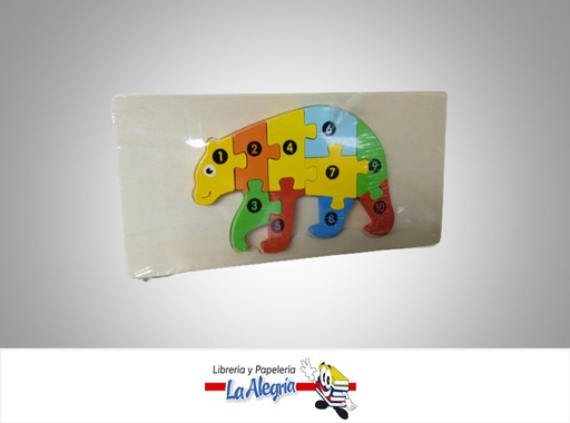 [1R068] ROMPECABEZA MADERA OSO 10.2X21.3CM MARCA S/M