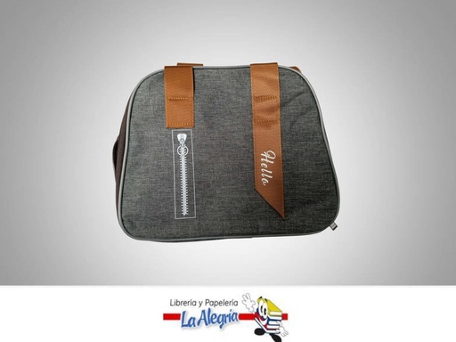 [20300073G] LONCHERA TERMICA 18X22X12CM GRIS/MARRON MARCA S/M   